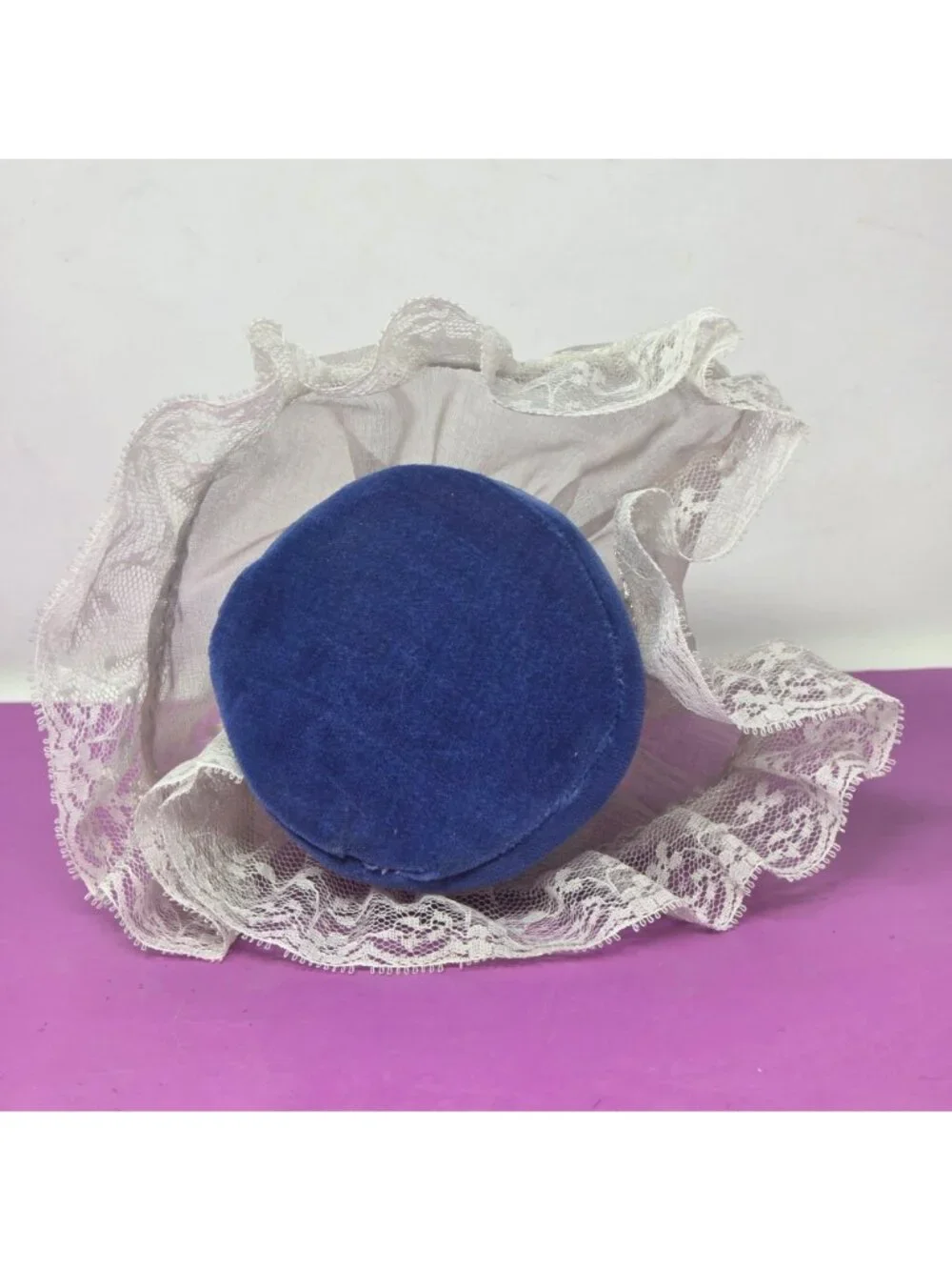 Antique Style Porcelain Half Doll Pin Cushion Lace Skirt Sewing Figurine
